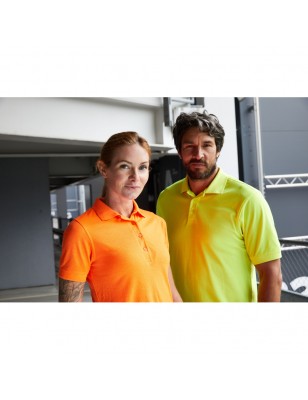 Durable, easy care polo shirt in signal colours