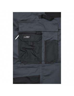 Specialized workwear pants with bib, with functional details