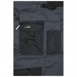 Specialized workwear pants with bib, with functional details and flexibly adjustable elastic waistband