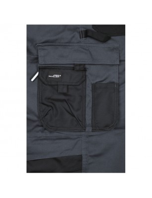 Specialized workwear pants with bib, with functional details