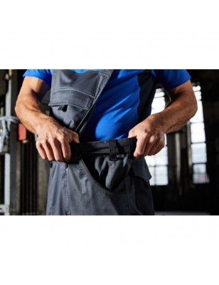 Specialized workwear pants with bib, with functional details