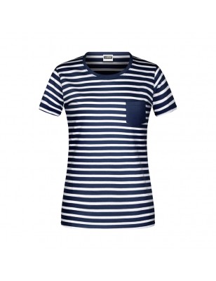 T-shirt in maritime look with breast pocket