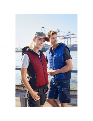 Padded knitted fleece vest in attractive material mix