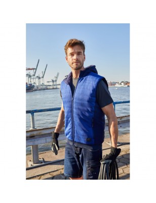 Padded knitted fleece vest in attractive material mix