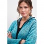 Hooded jacket made of knitted fleece in melange look