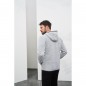 Hooded jacket made of knitted fleece in melange look