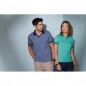 Melange polo shirt with fashionable details