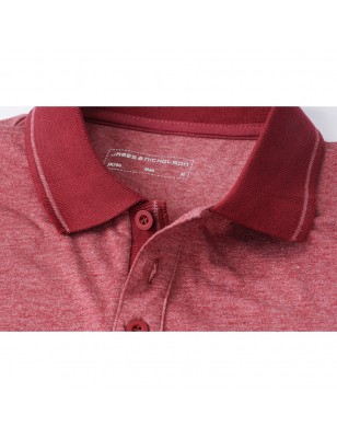 Melange polo shirt with fashionable details