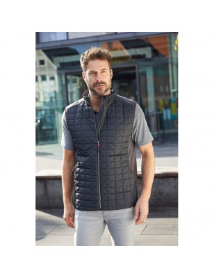 Vest in stylish material mix