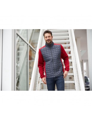 Knitted fleece jacket in stylish material mix