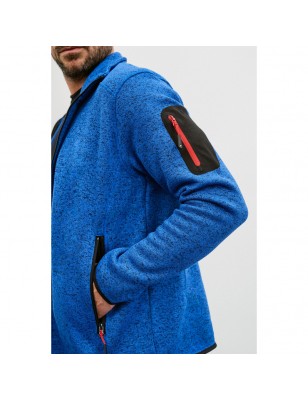 Fashionable knitted fleece jacket with stand-up collar