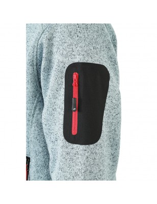 Fashionable knitted fleece jacket with stand-up collar