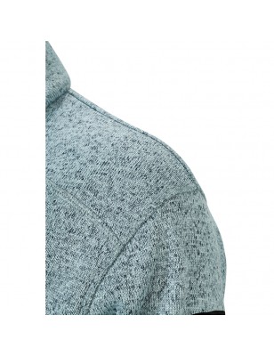 Fashionable knitted fleece jacket with stand-up collar