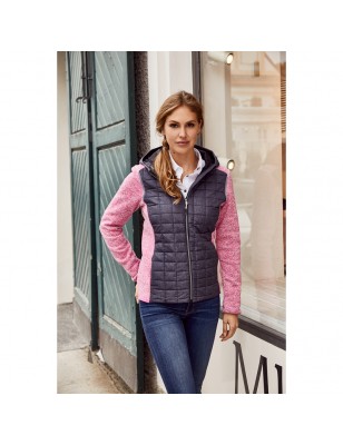 Knitted fleece jacket in stylish material mix