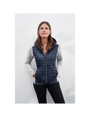 Knitted fleece jacket in stylish material mix