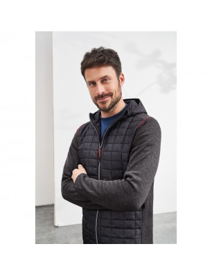 Knitted fleece jacket in stylish material mix