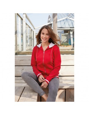 Hooded sweat jacket with zip