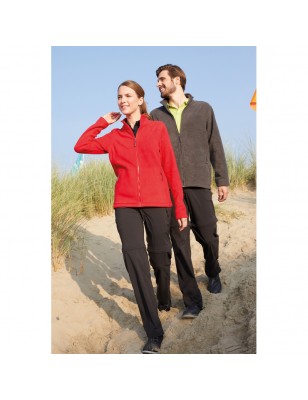 Fleece jacket with stand-up collar in classic design