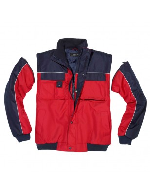 Durable, padded jacket with detachable sleeves