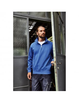 Sweatshirt with stand-up collar and zip