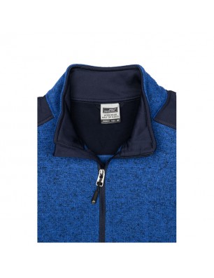 Easy-care knitted fleece troyer in material mix