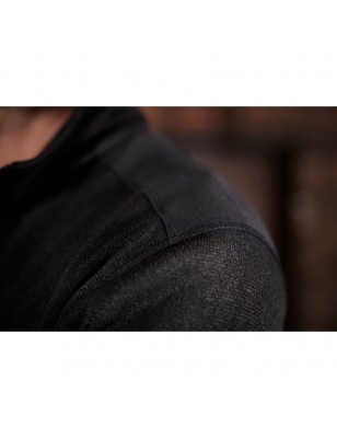 Easy-care knitted fleece troyer in material mix