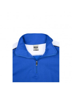 Zipped sweatshirt with stand-up collar and contrasting insets