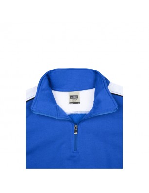 Zipped sweatshirt with stand-up collar and contrasting insets