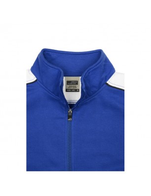 Sweat jacket with stand-up collar and contrasting insets