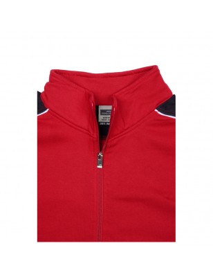 Sweat jacket with stand-up collar and contrasting insets