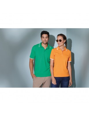 High-quality piqué polo shirt with contrasting stripes