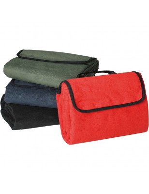 Portable soft fleece picnic blanket