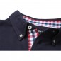 Button-down polo shirt with fashionable inset