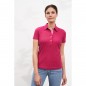 Ladies' polo with fashionable inset