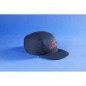 Promo cap with vertical panel and elastic band