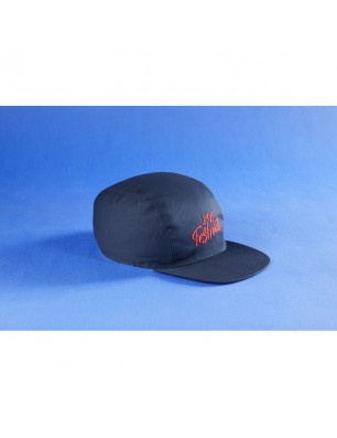 Promo cap with vertical panel and elastic band