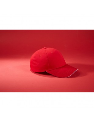 6 panel sandwich cap with brushed surface