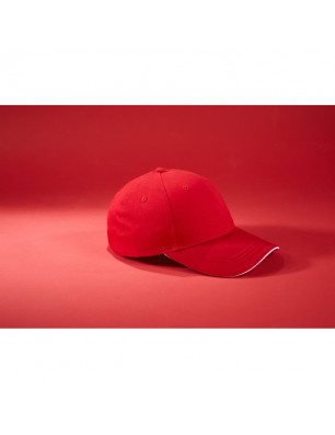 6 panel sandwich cap with brushed surface