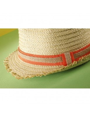 Trendy hat with fashionable brim with fringe