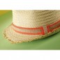 Trendy hat with fashionable brim with fringe