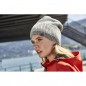 Melange knitted hat in fashionable rib-design