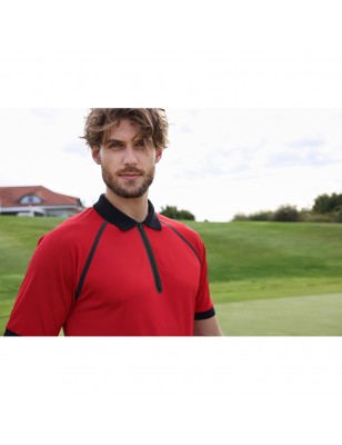 Zipped polo shirt of functional polyester for promotion, sport