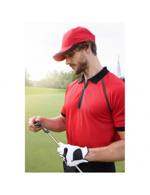 Zipped polo shirt of functional polyester for promotion, sport