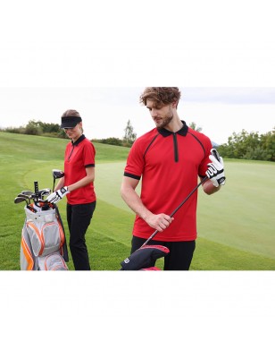 Zipped polo shirt of functional polyester for promotion, sport