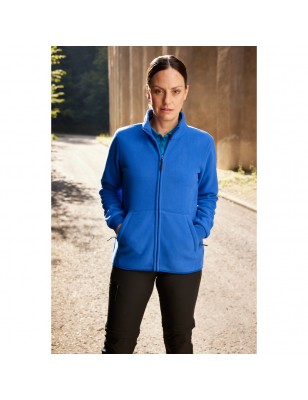 Fleece jacket with inside in contrasting colour