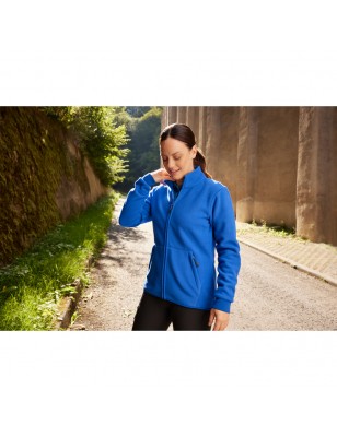 Fleece jacket with inside in contrasting colour