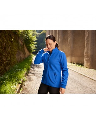 Fleece jacket with inside in contrasting colour