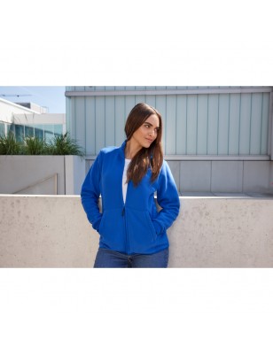 Fleece jacket with inside in contrasting colour