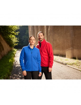 Fleece jacket with inside in contrasting colour