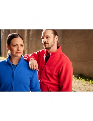 Fleece jacket with inside in contrasting colour